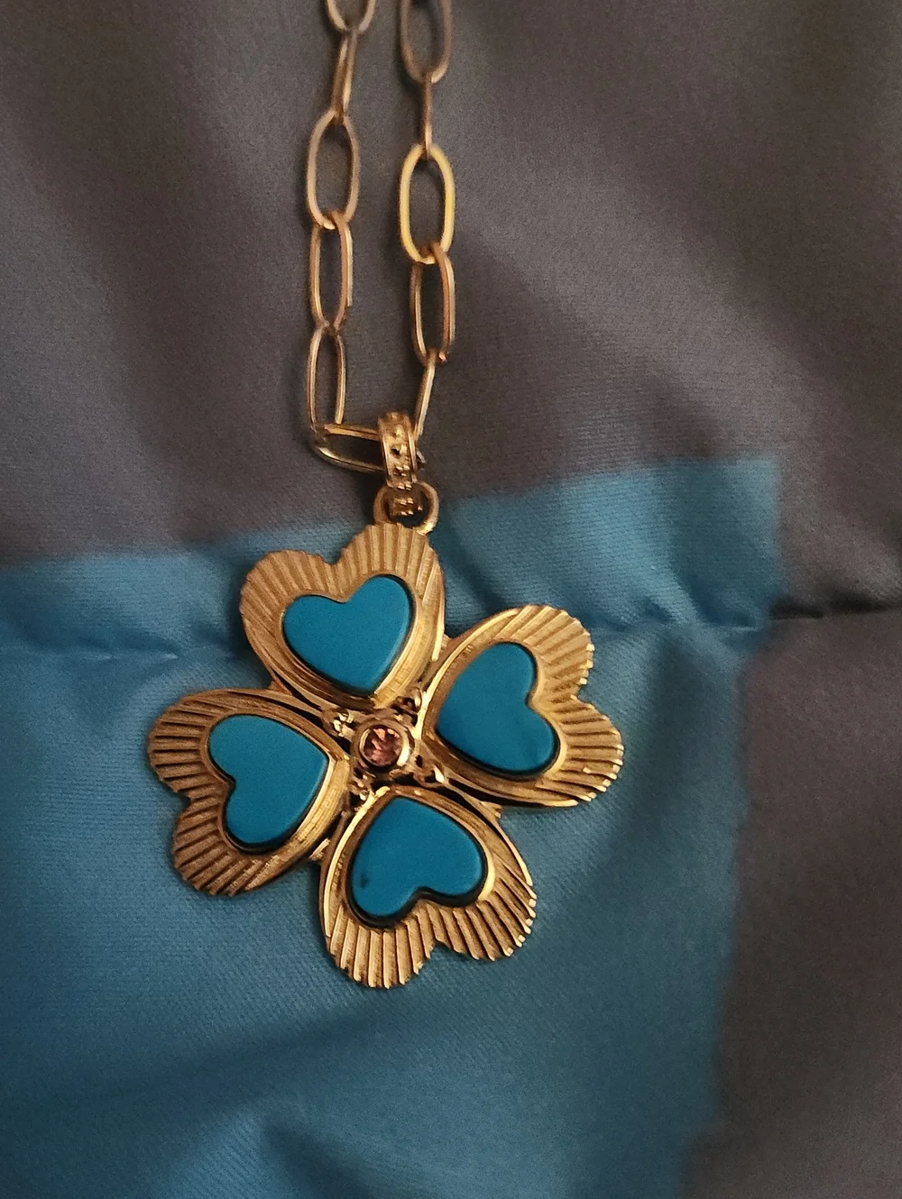 Jane Win Lucky in Love turquoise clover necklace